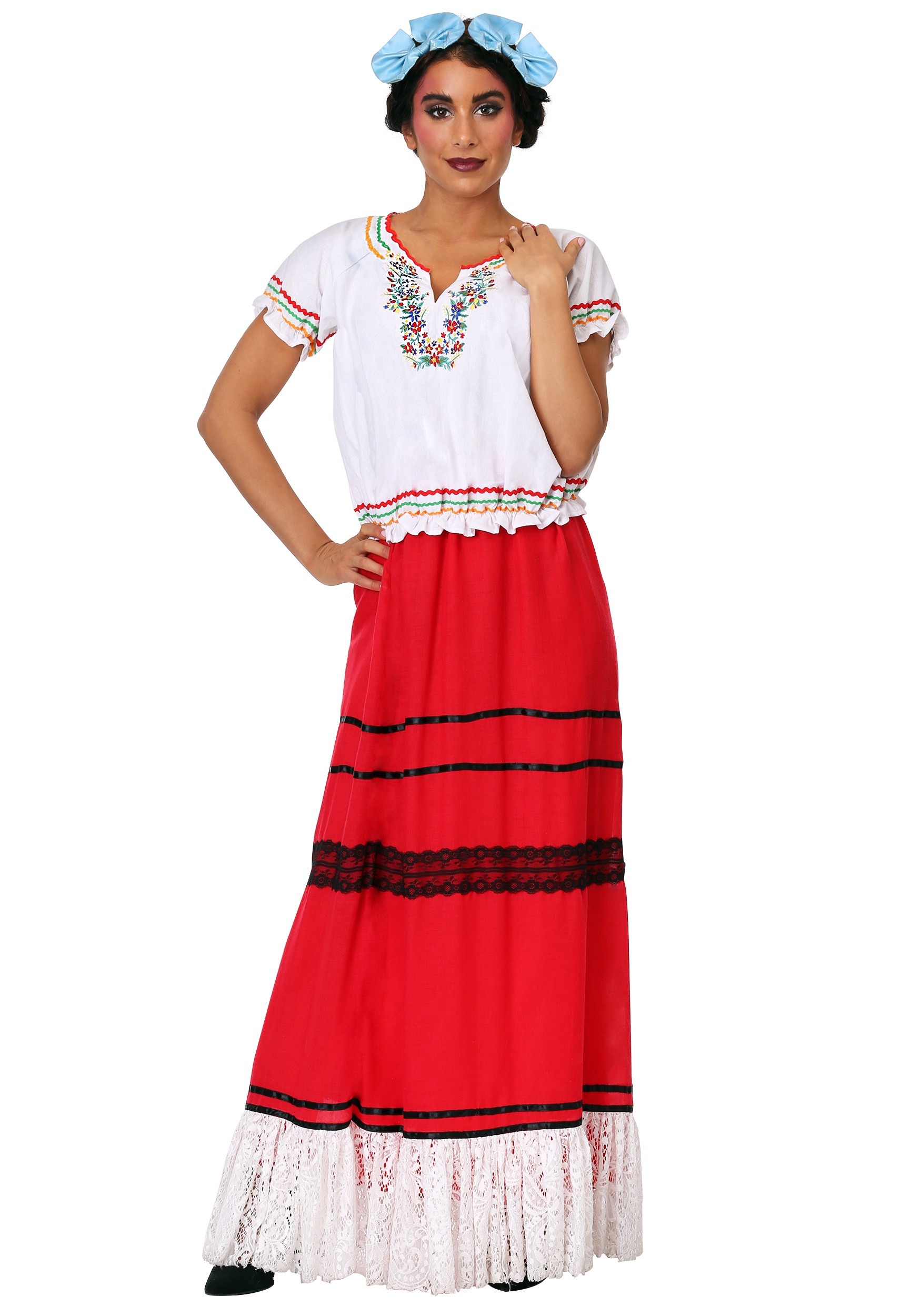 Red Frida Kahlo Women's Plus Size Costume