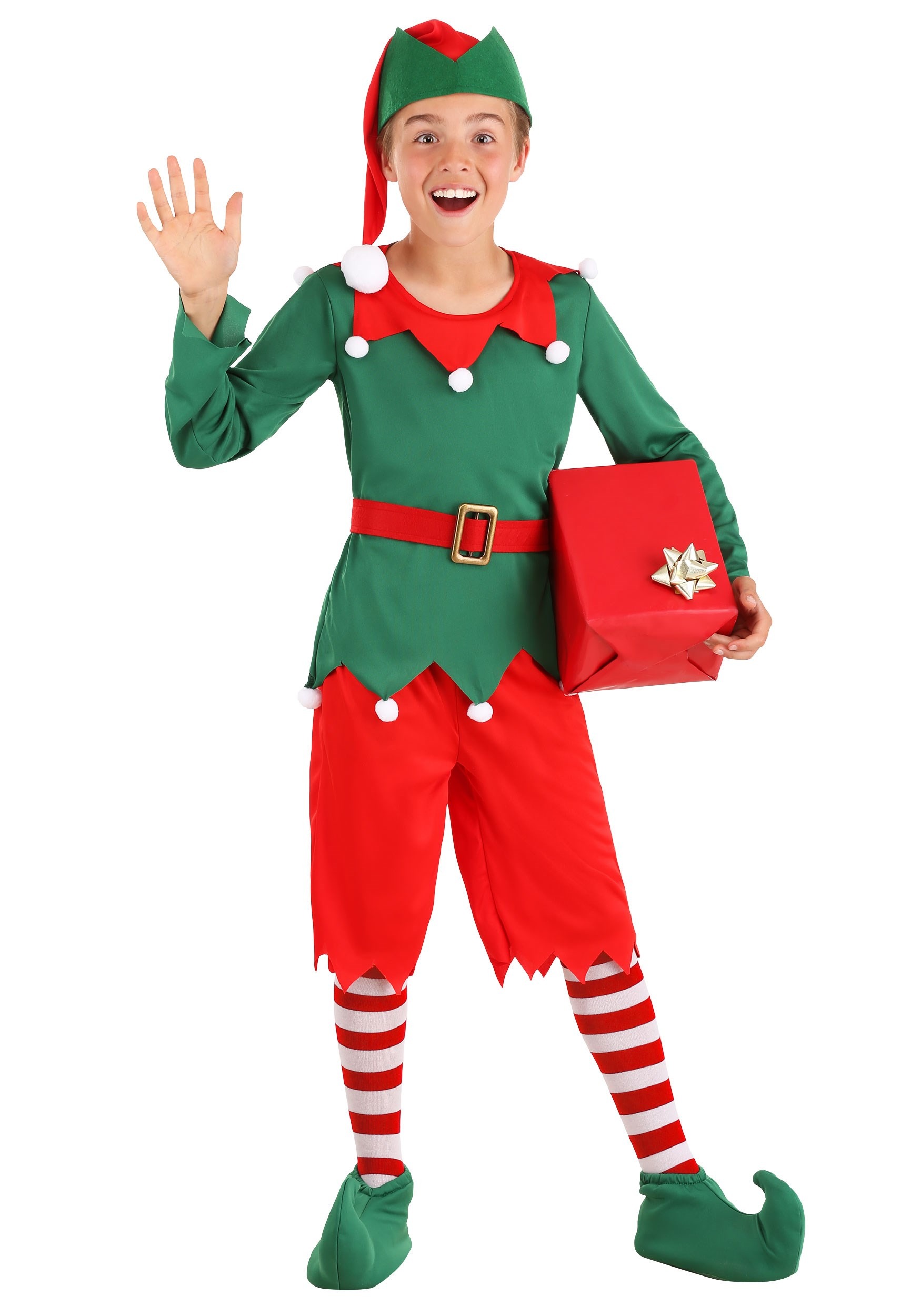 Santas Helper Kids Fancy Dress Father Christmas Elf Boys Girls Festive Costumes 