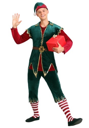 Men's Deluxe Holiday Elf Costume