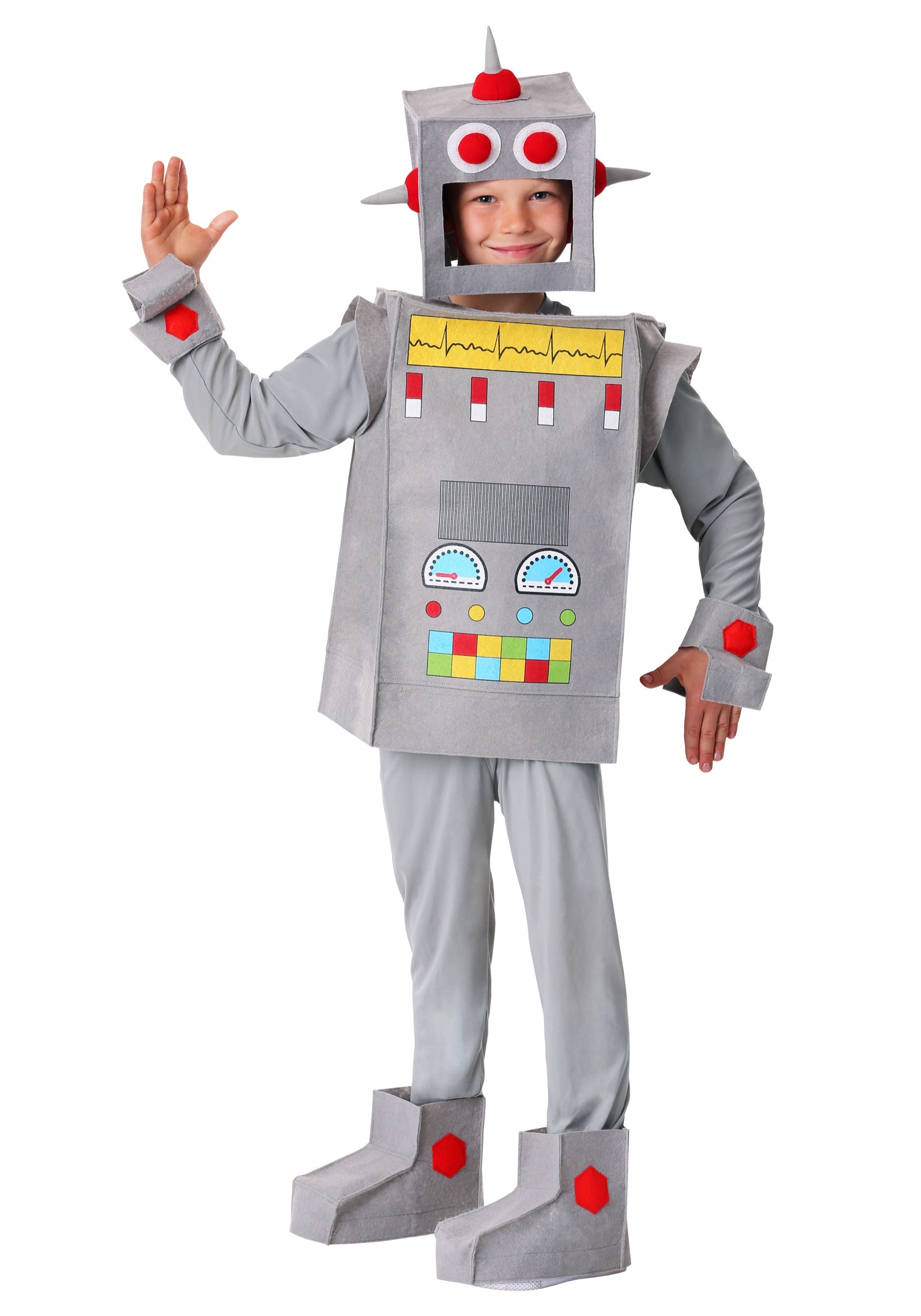Photos - Fancy Dress FUN Costumes Robot Rascal Costume For Kids Gray/Red/Yellow