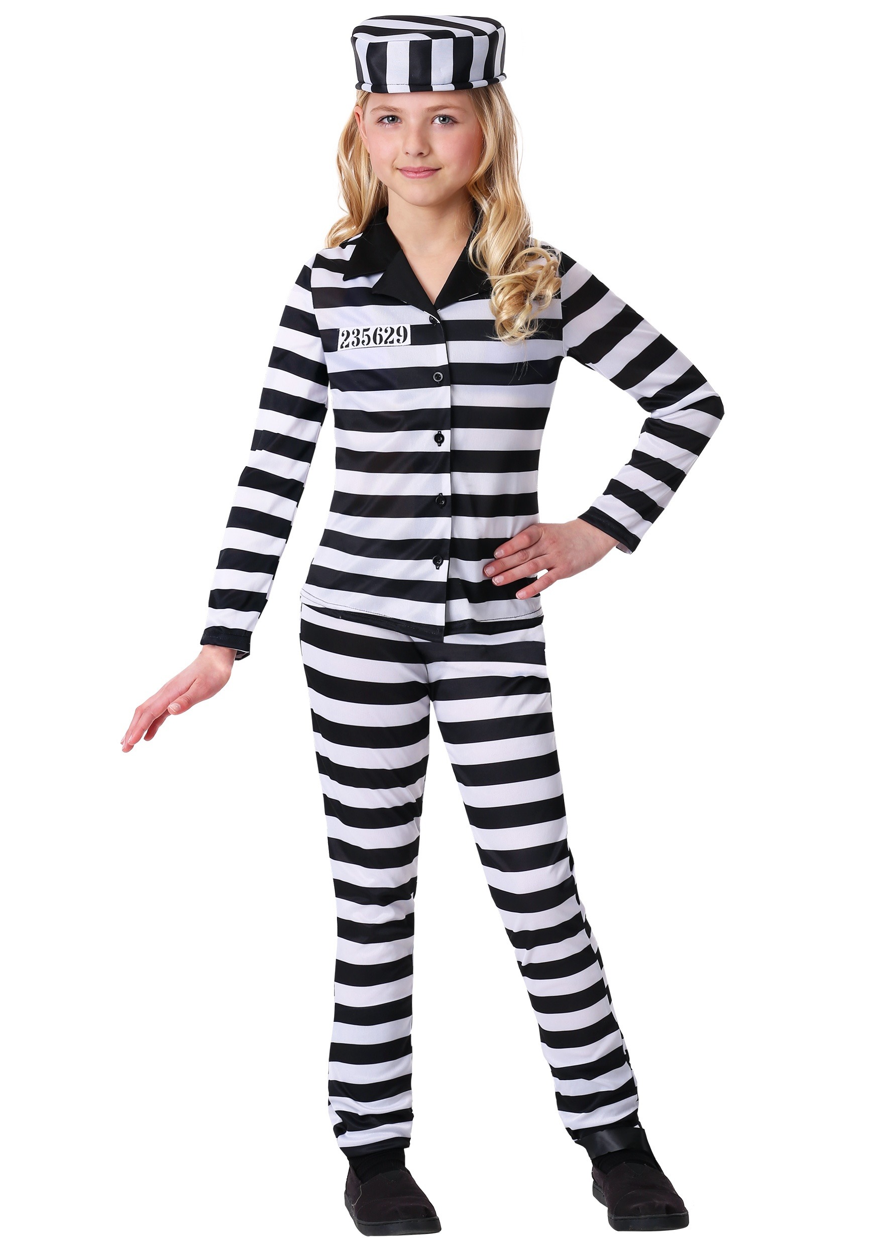 Photos - Fancy Dress FUN Costumes Incarcerated Cutie Costume for Girls Black/White