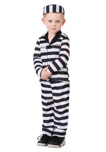 Toddler Boy's Deluxe Button Down Jailbird Costume