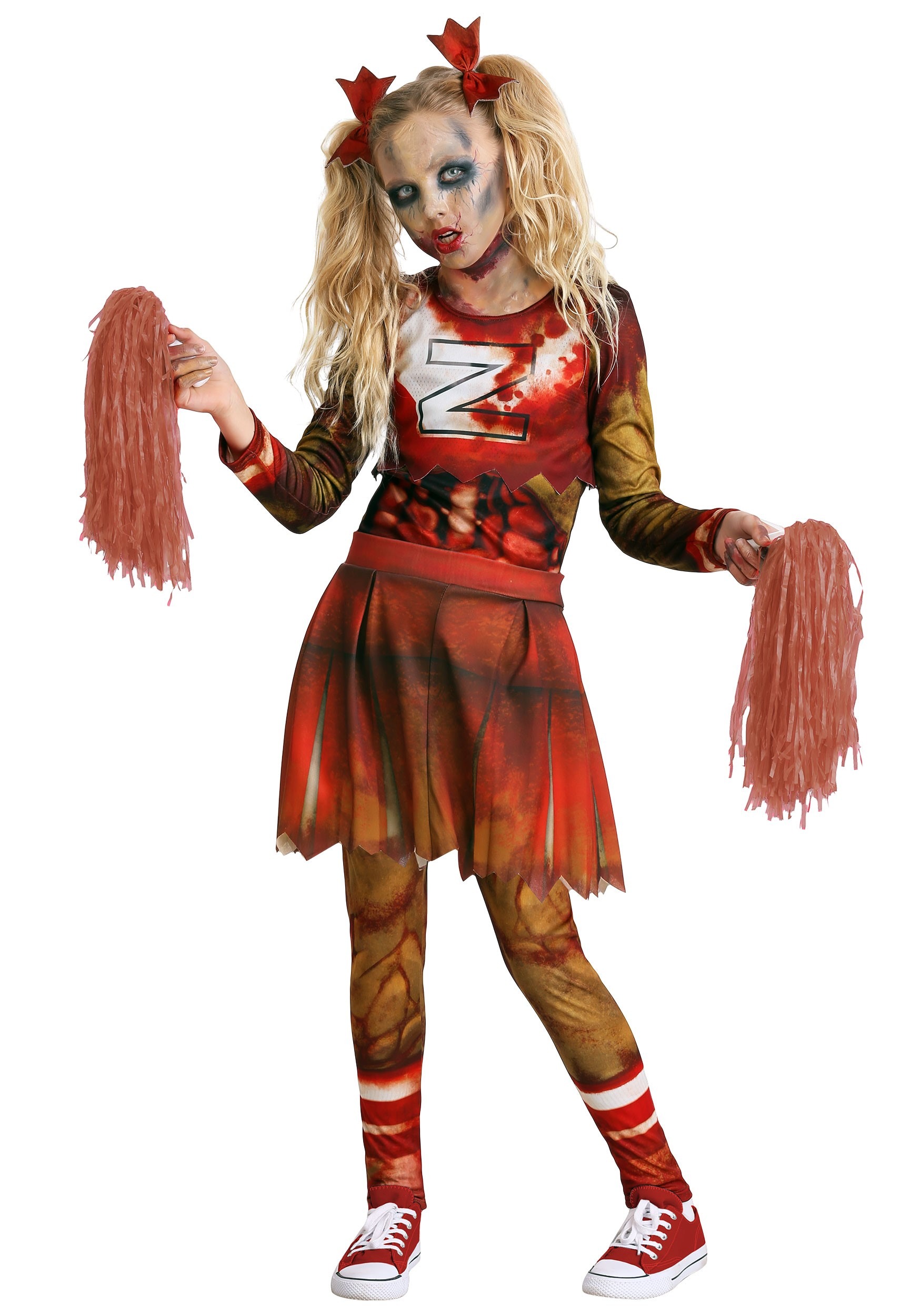 Teen girl in costume zombi. Concept of death on Halloween party