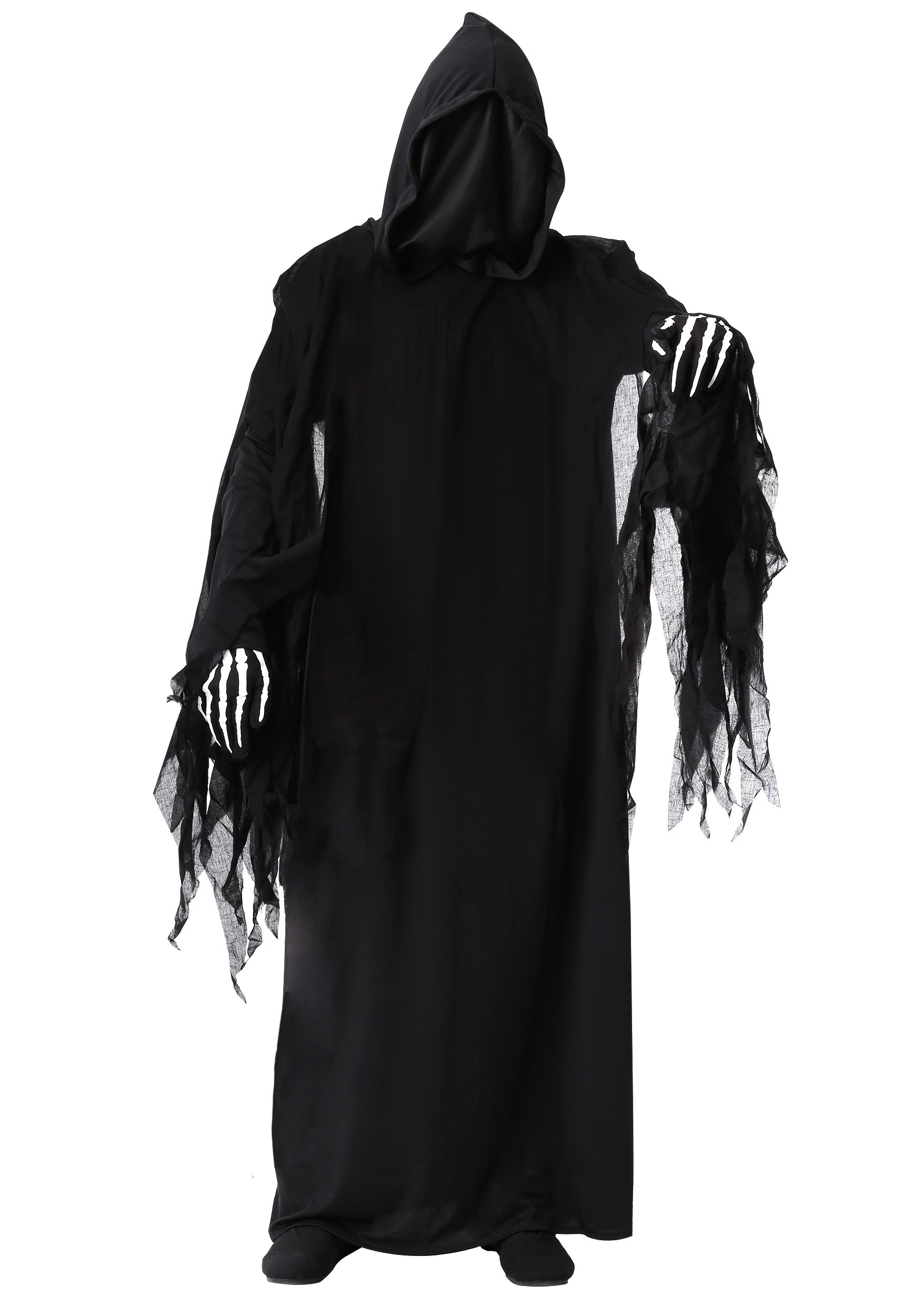 Adult Men's Grim Reaper Halloween Costume - Black Hooded Robe, One Size Fits Most