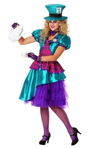 Women's Plus Size Teal Hatter Costume Update