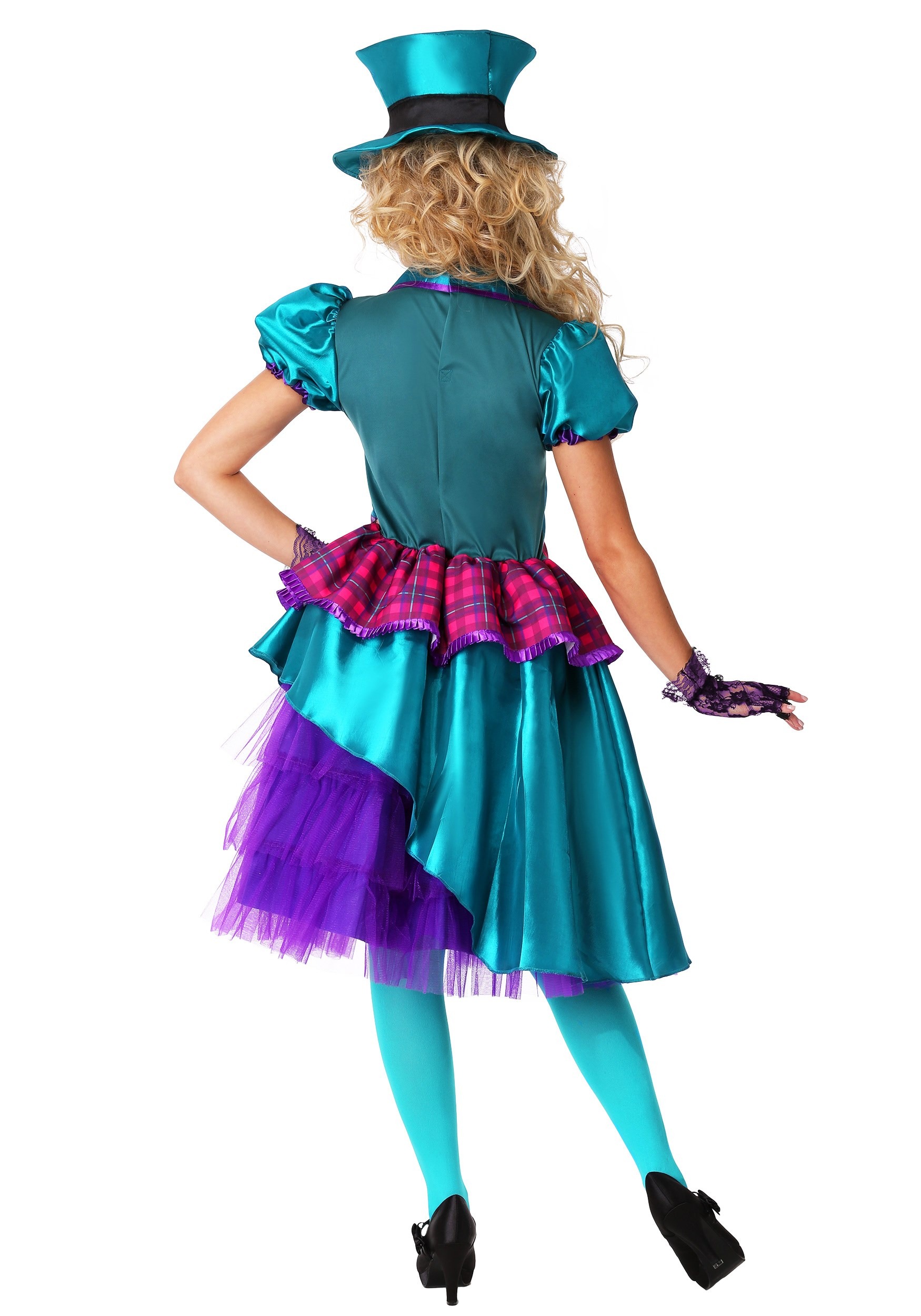 Plus Size Womens Teal Hatter Costume