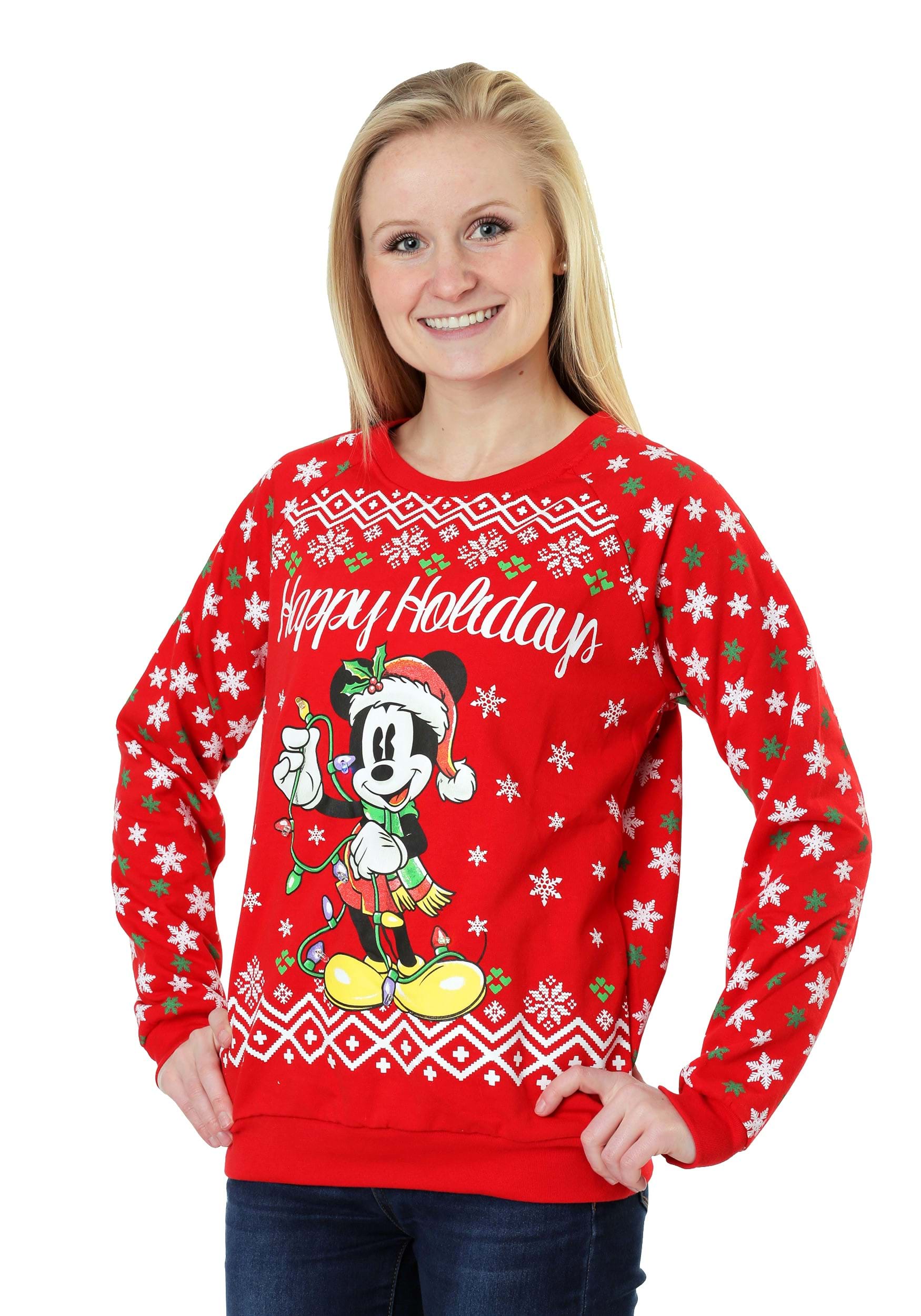 Disney Minnie Mouse Family Holiday Sweater for Women Extended Size Multi