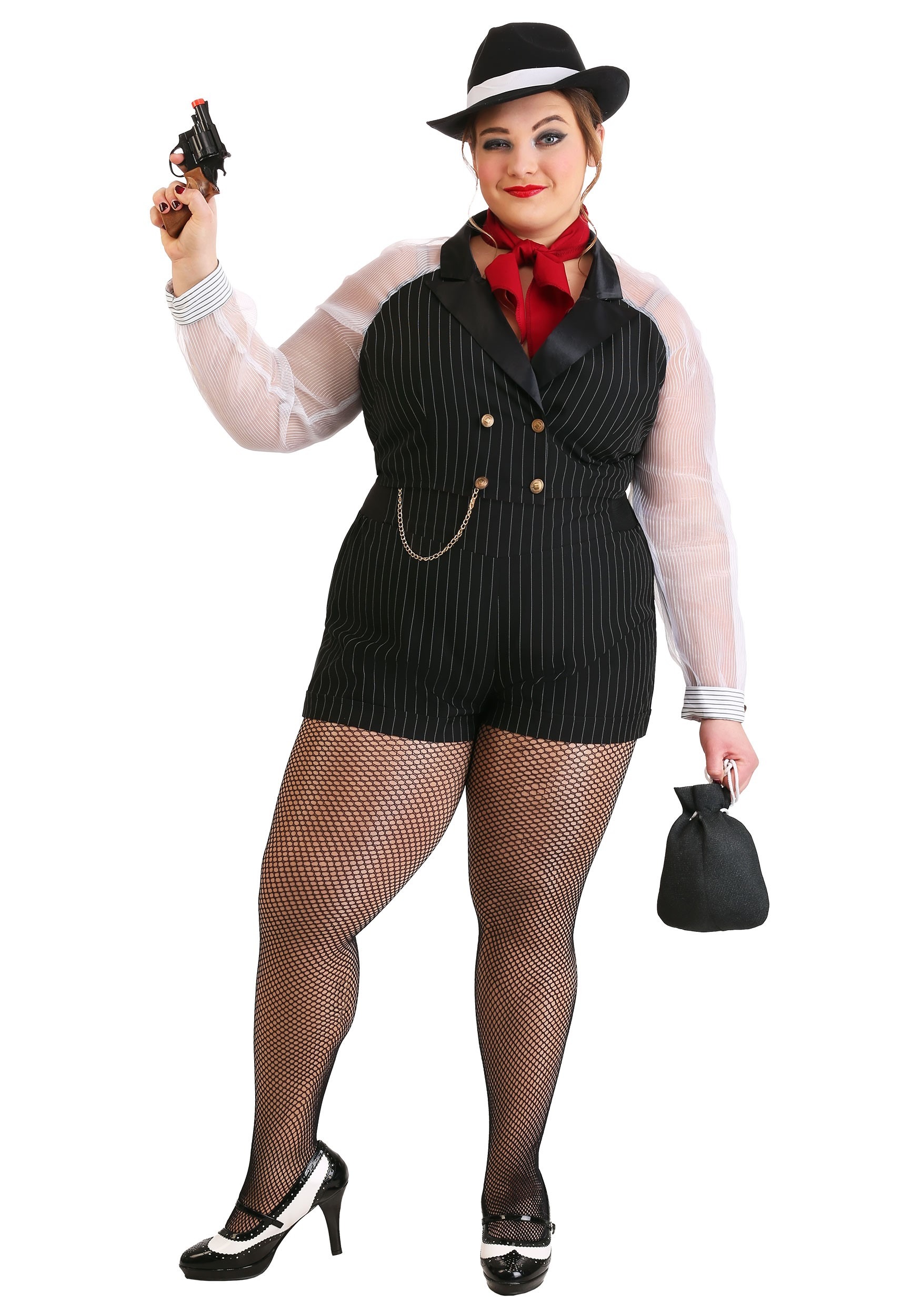 Plus Size Gangster Gal Women's Costume