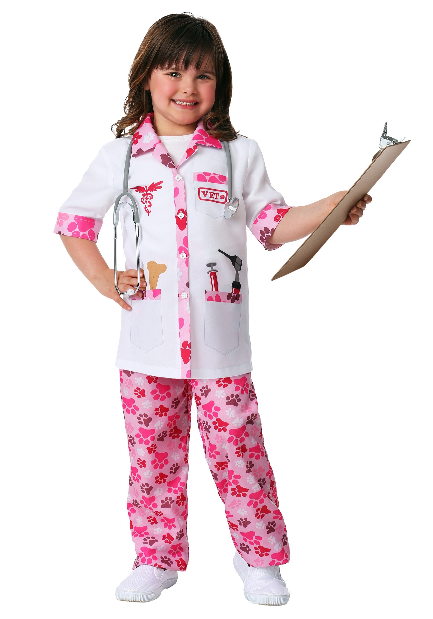 Veterinarian Girls Child Pet Doctor Animal Physician Costume 