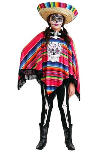 girl's day of the dead poncho