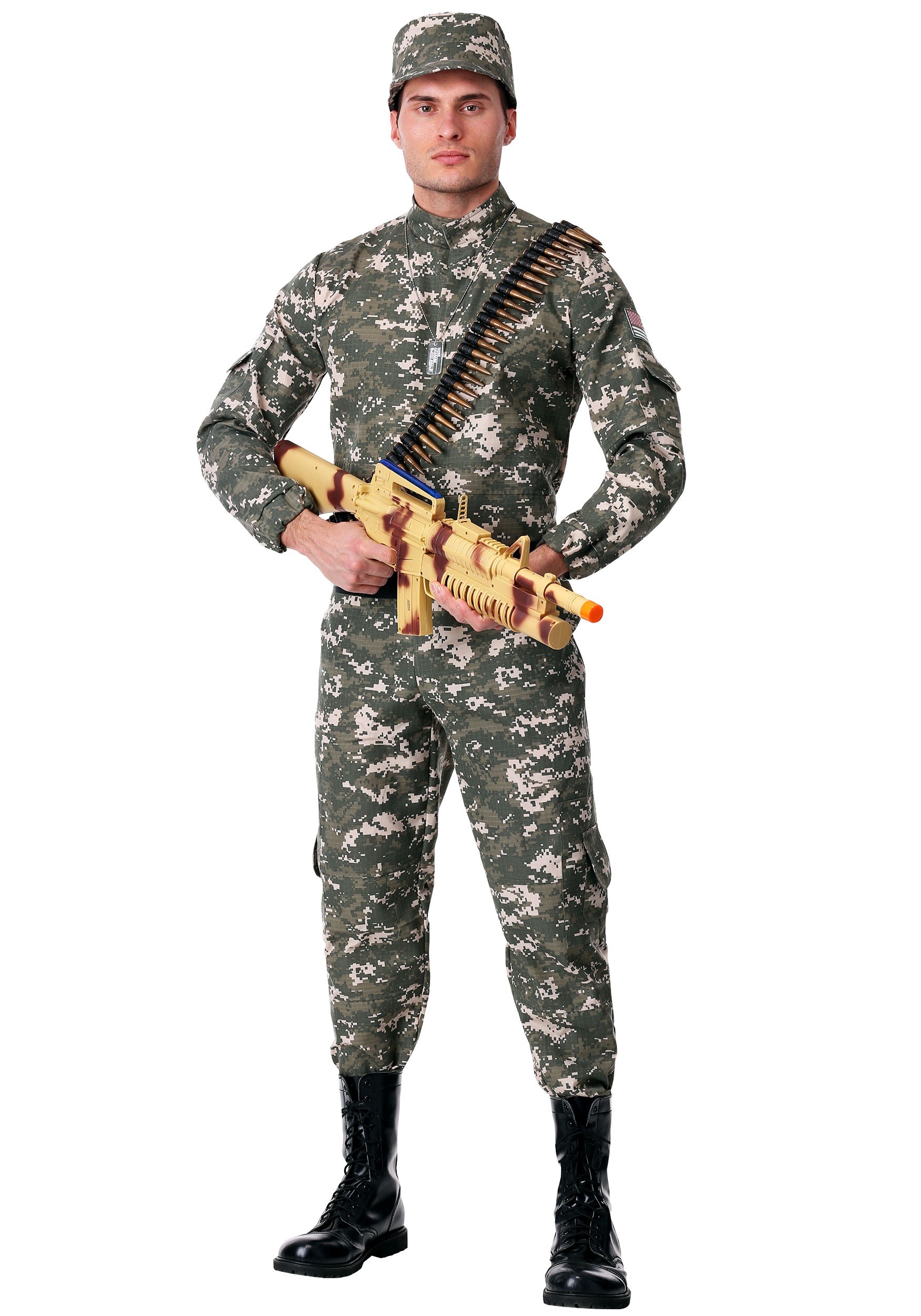Disfraz de soldado de combate moderno de los hombres Multicolor
