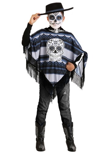 Day of the Dead Poncho Costume Boys