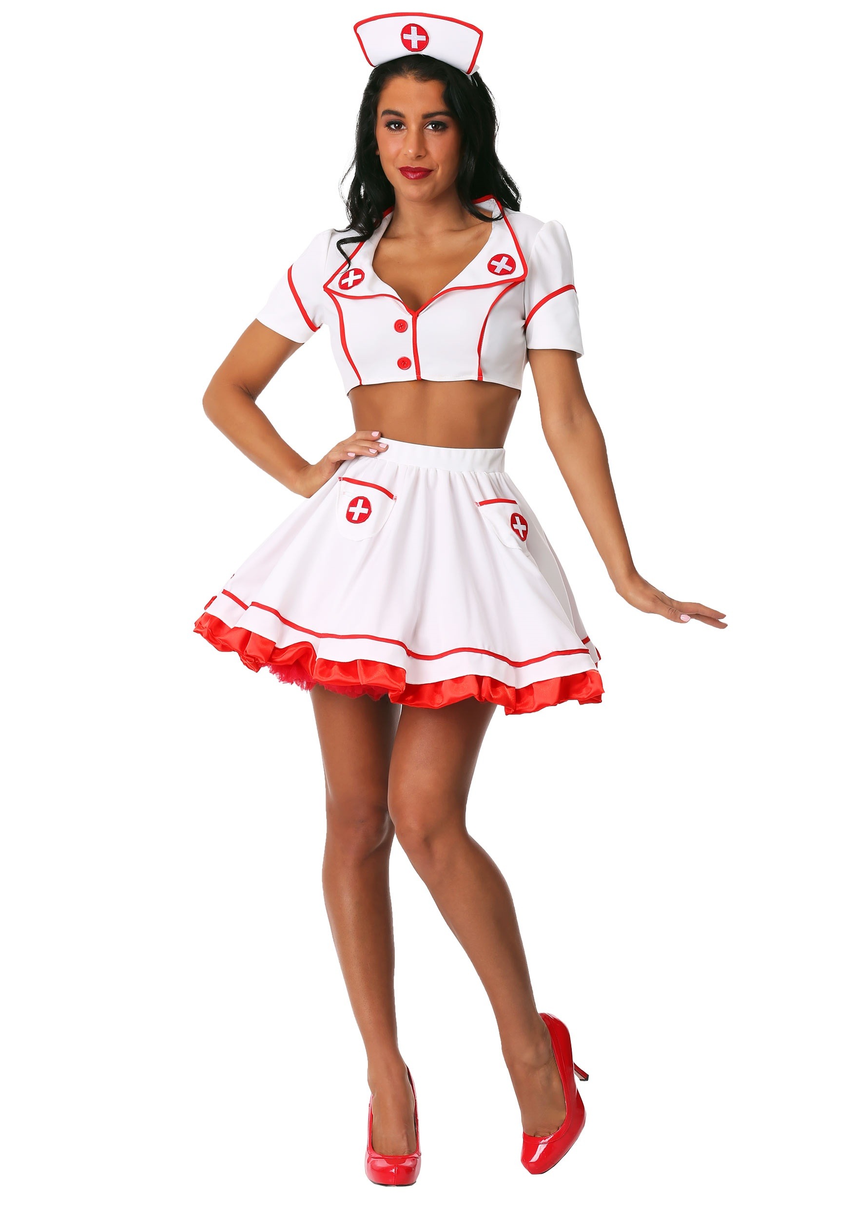Photos - Fancy Dress Nurse FUN Costumes  Hottie Costume Red/White 