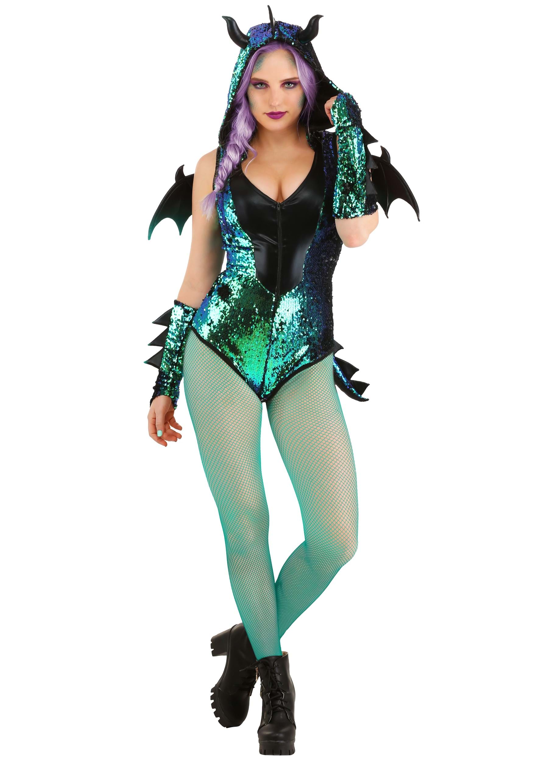 good looking lame Possession Women's Dragon Sequined Costume