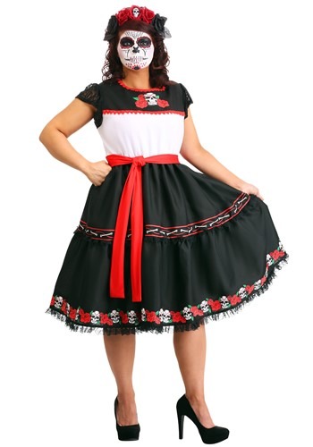 Plus Size Sassy Sugar Skull Costume Women