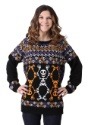 Day of the Dead Dancing Skeletons Ugly Halloween Sweater UPd