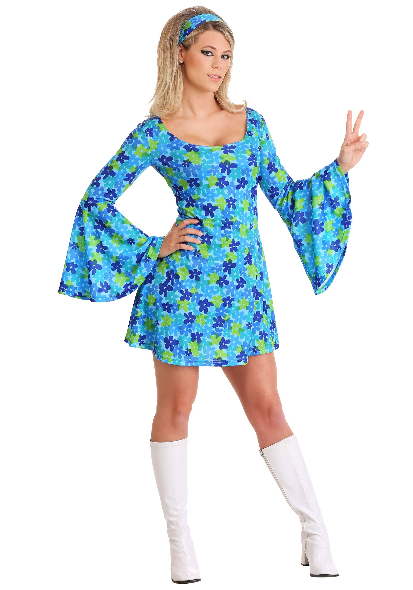 Wild Flower 70s Hippie Dress Costume for Women | Hairspray Costume