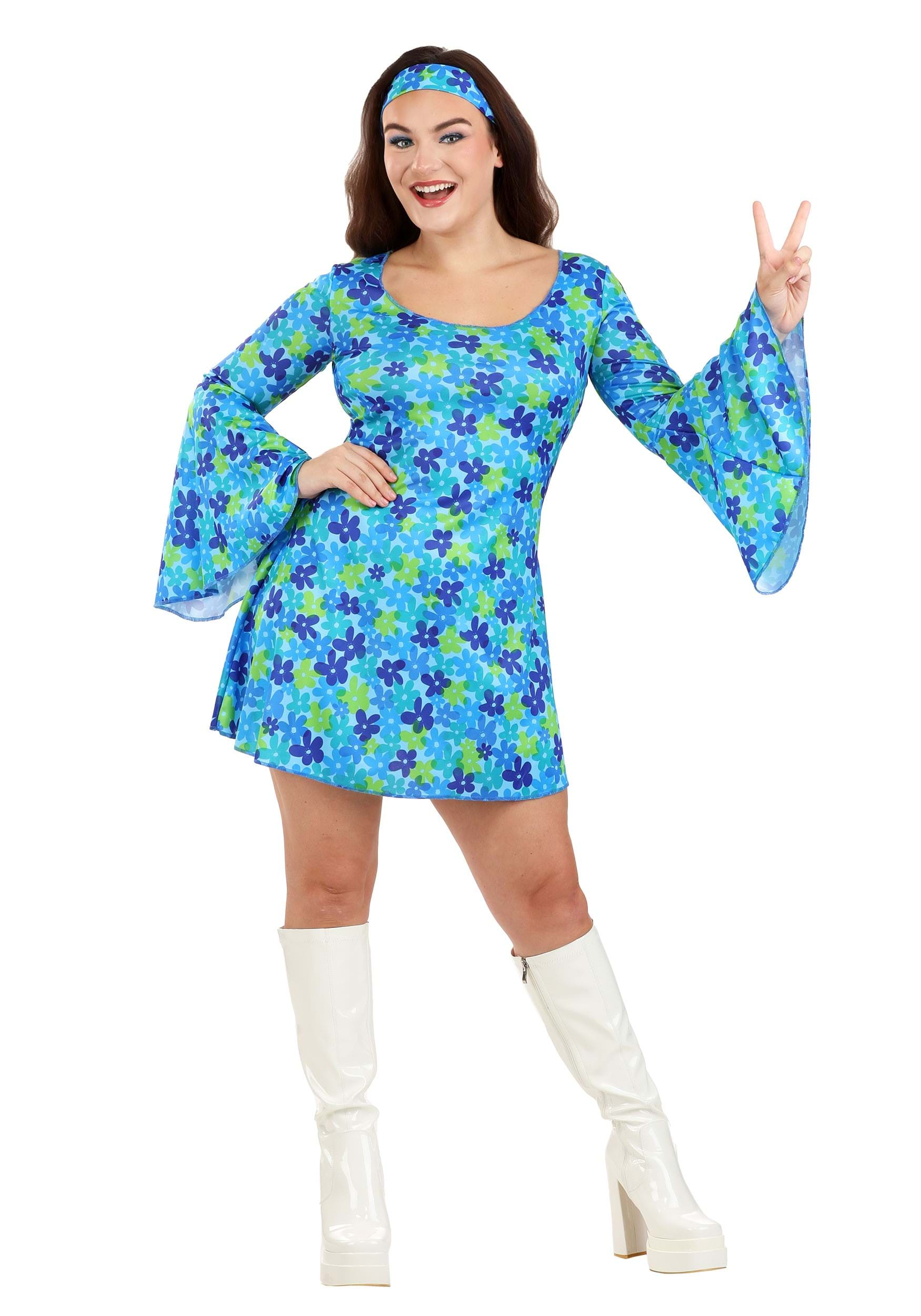 Wild Flower 70s Hippie Dress Costume for Women | Hairspray Costume