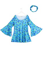 Plus Size Wild Flower 70s Disco Dress for Women Alt 3