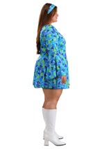 Plus Size Wild Flower 70s Disco Dress for Women Alt 4