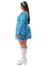 Plus Size Wild Flower 70s Disco Dress for Women Alt 5