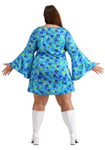 Plus Size Wild Flower 70s Disco Dress for Women Alt 2