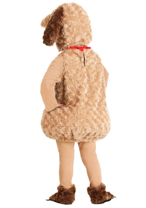 Toddler Puppy Costume - Super Soft Faux Fur Dog Outfit With Headpiece & Bone Collar