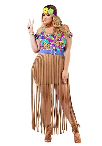 Women's Plus Size Hippie Costume Update main