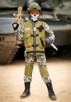 Boys Special Forces Soldier Uniform Halloween Kids Army Camouflage School Party 