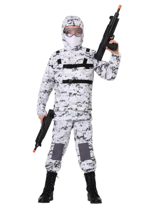 Boy's Winter Camo Soldier Costume