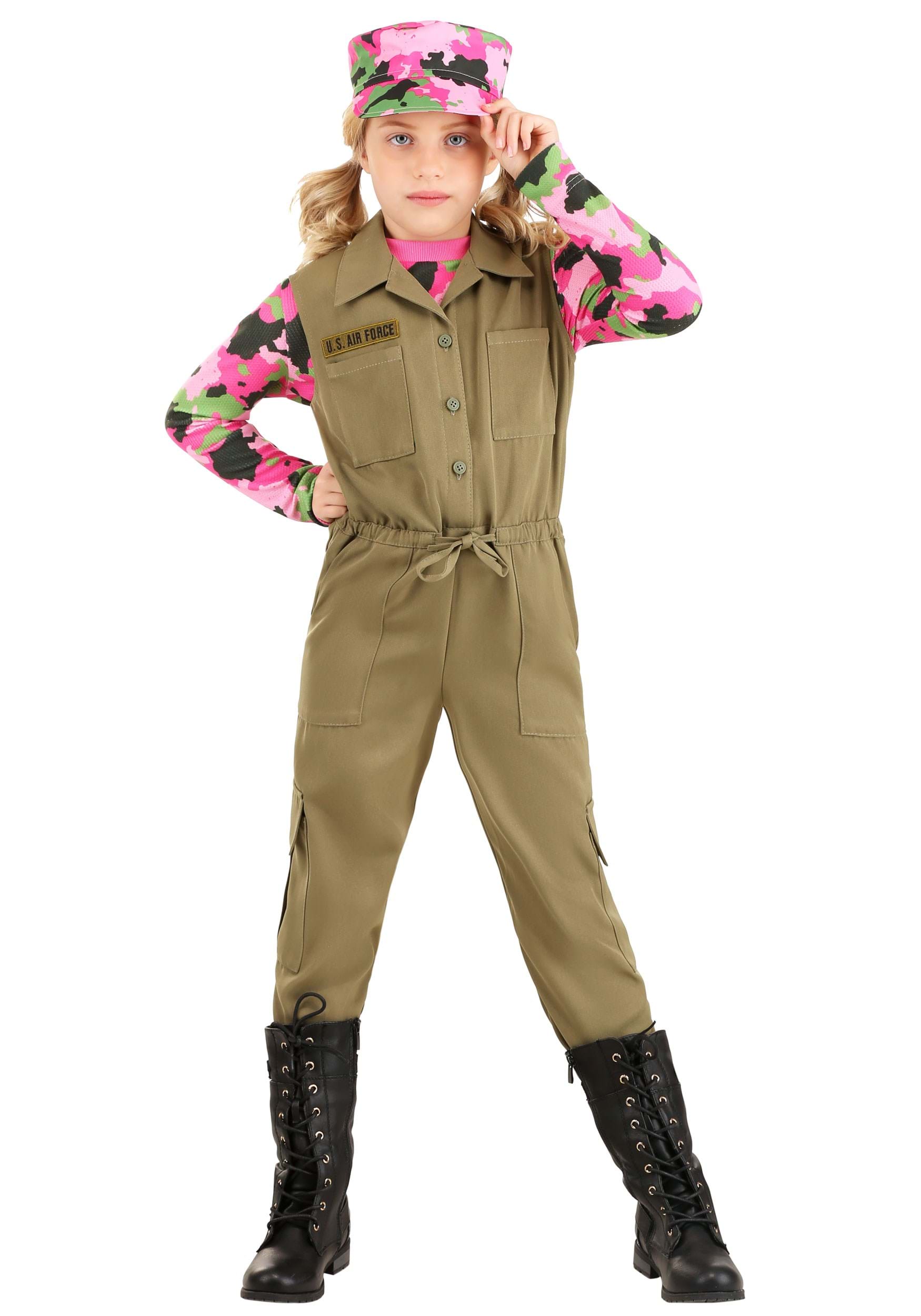 Photos - Fancy Dress FUN Costumes Pink Camo Army Costume for Girl's Pink/Green