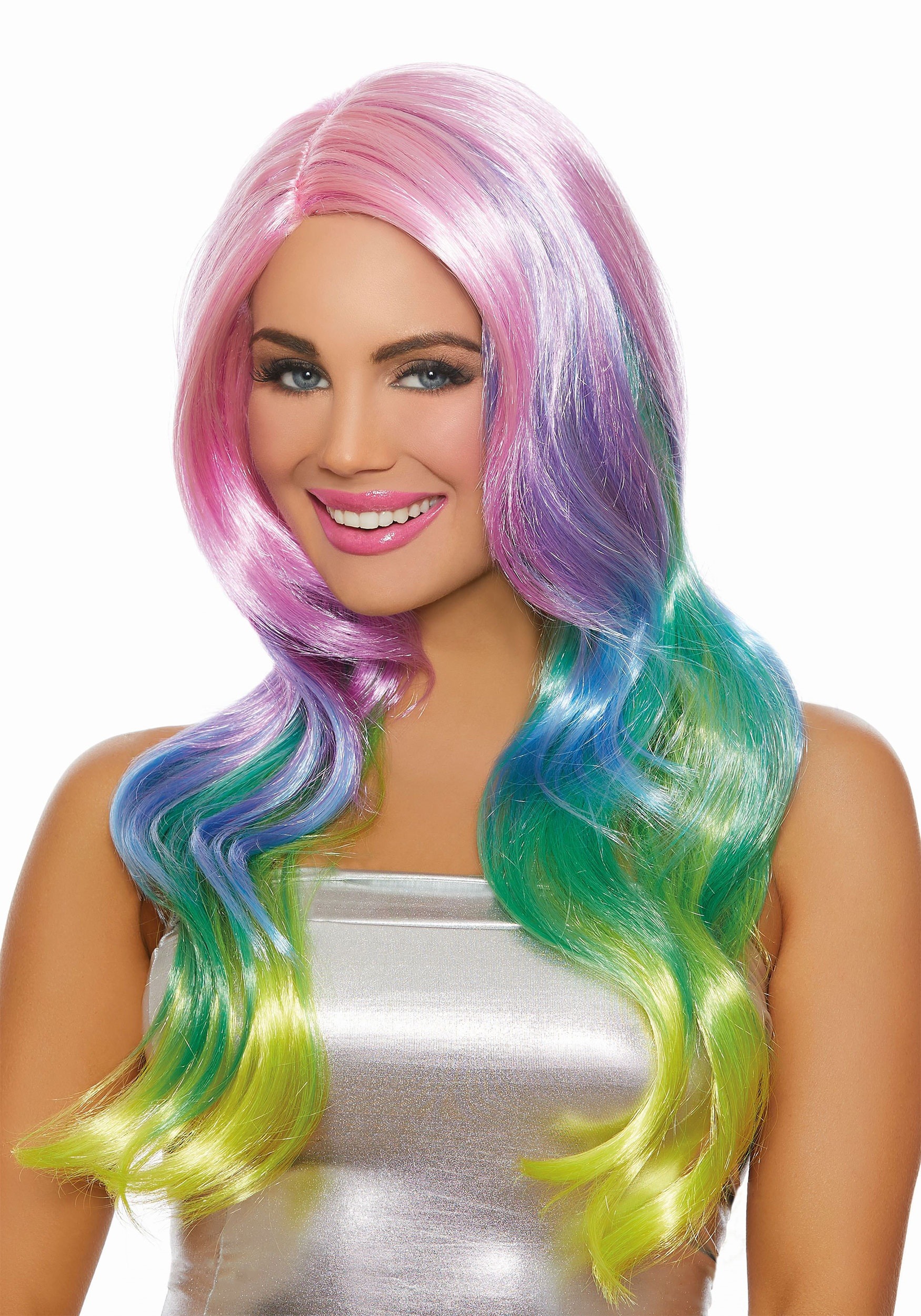 Black Light Pastel Rainbow Wig For Women | mail.napmexico.com.mx