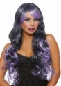 Long Wavy Black/Lavender Ombre Wig