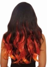 Long Straight 3-Piece Ombre Burg/Red/Orange Hair Extensions2