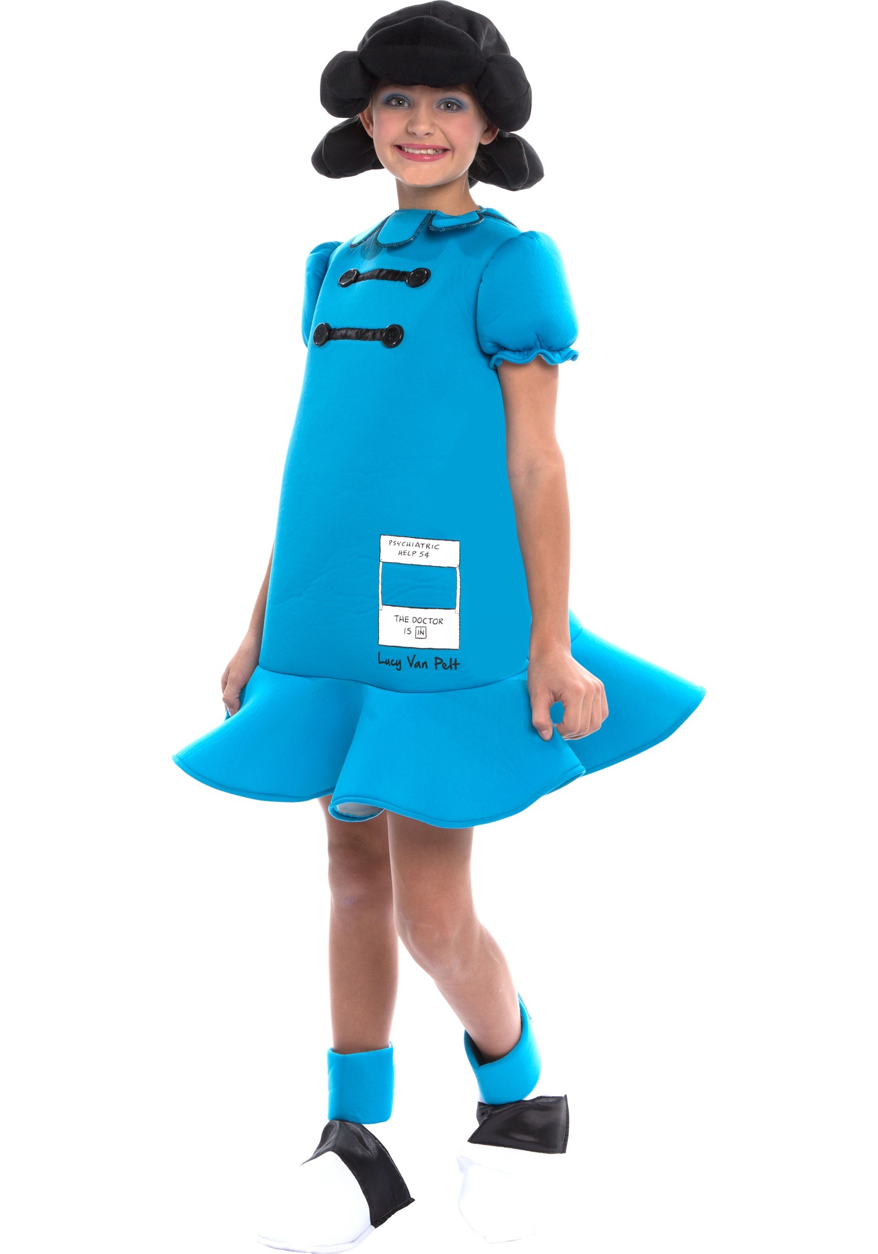 Costume BLUE Dress Halloween Costume Ideas Peanuts Lucy Costume for Girls F...