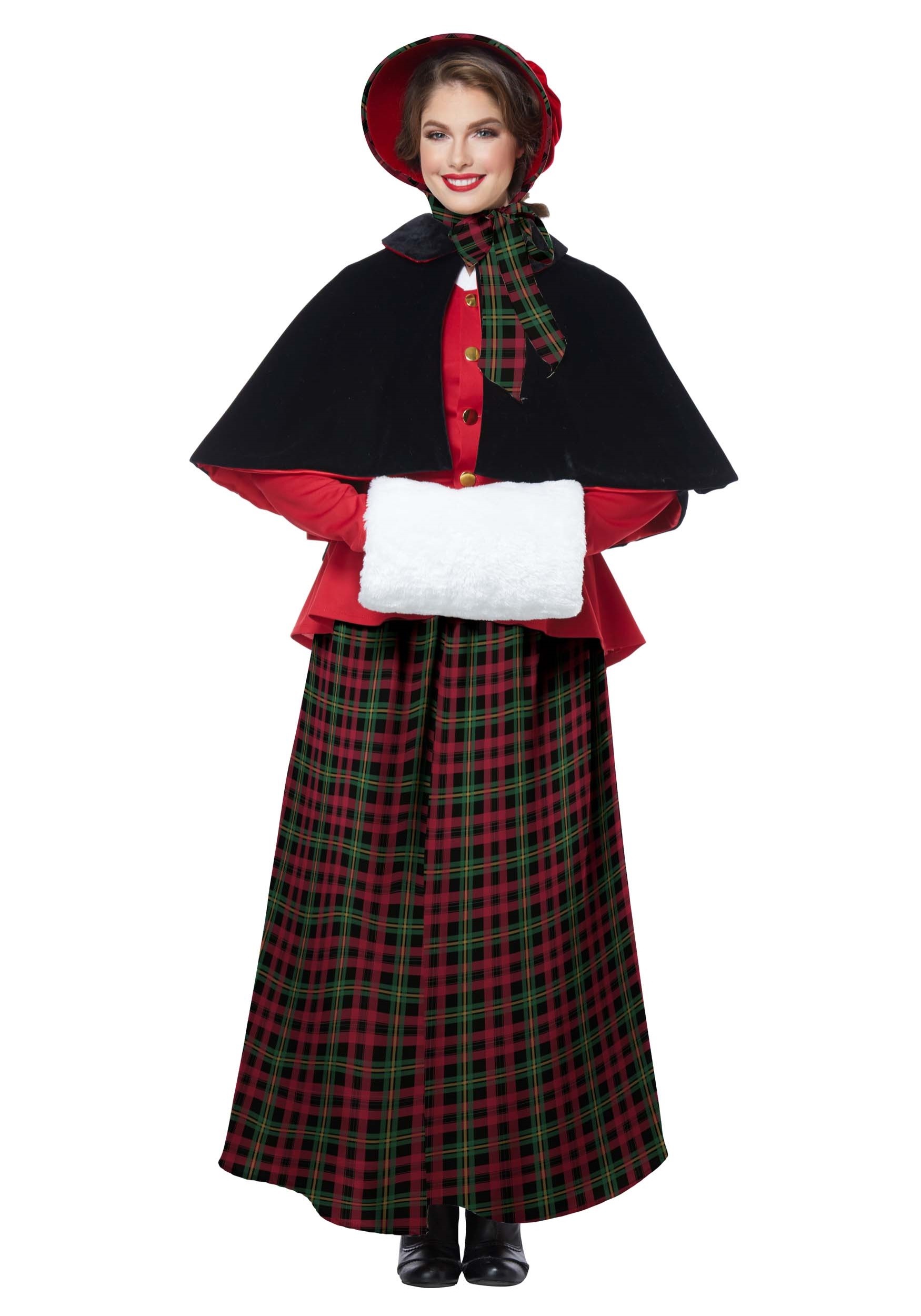 Victorian Christmas Holiday Caroler Woman Costume