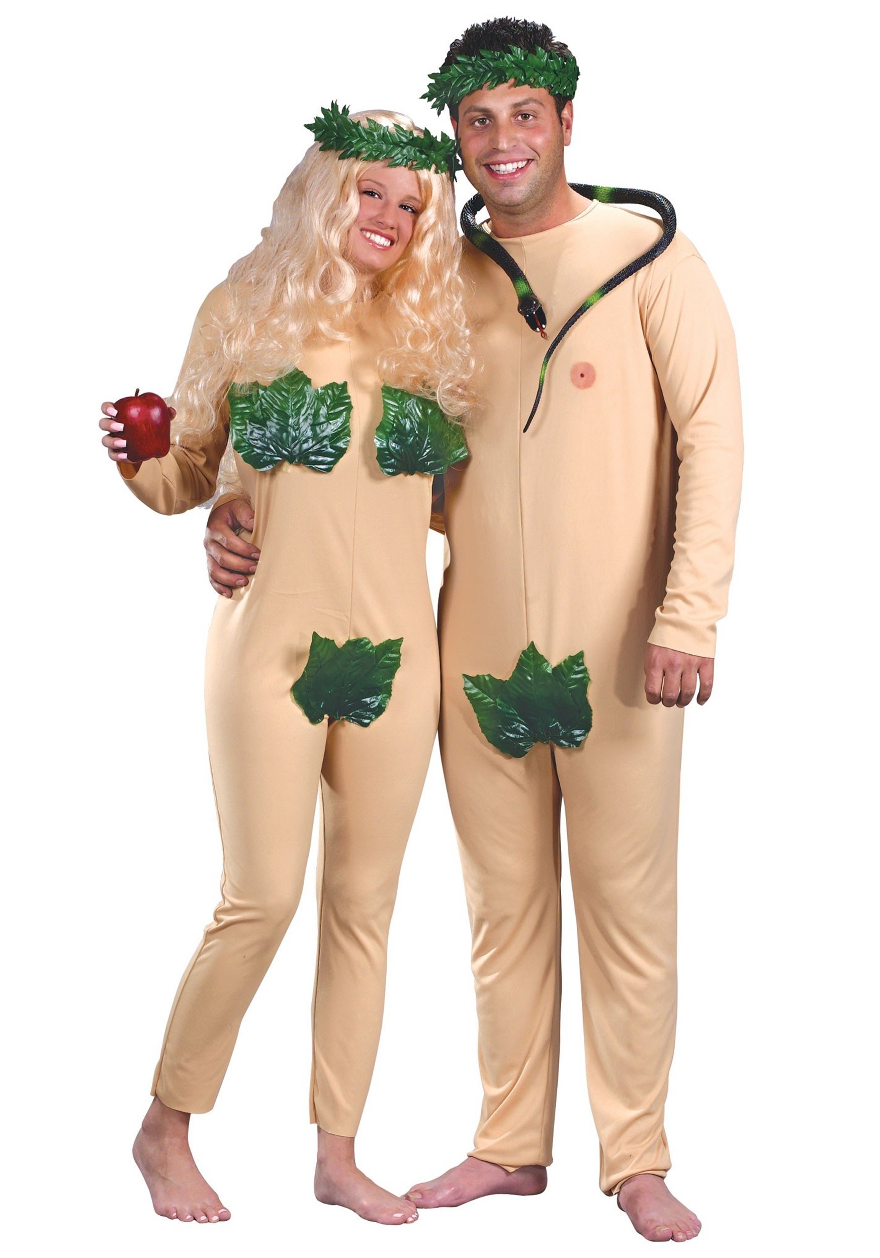 Photos - Fancy Dress Adam Fun World  and Eve Couples Halloween Costume | Couples Costumes Beige 