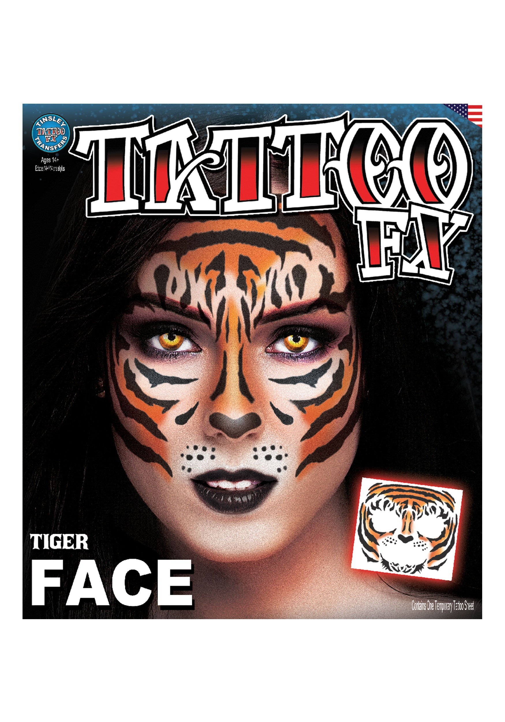 Tatuaje temporal de tigre Multicolor Colombia