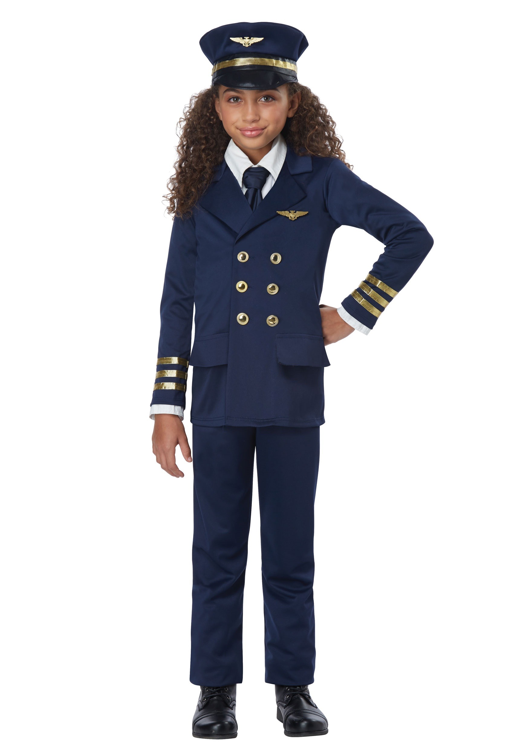 Dress Up America Pilot Costume for Kids Pilot Captain Dress-up for Boys & Girls 