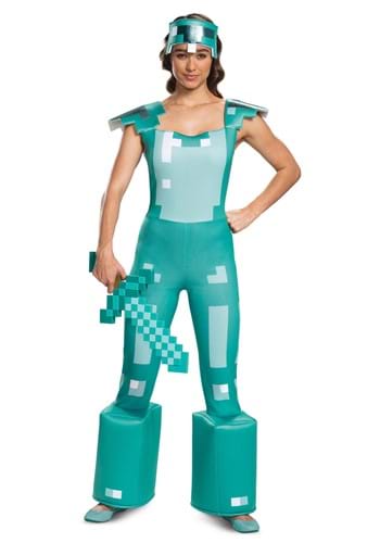 Female Minecraft Adult Armor Costume main1