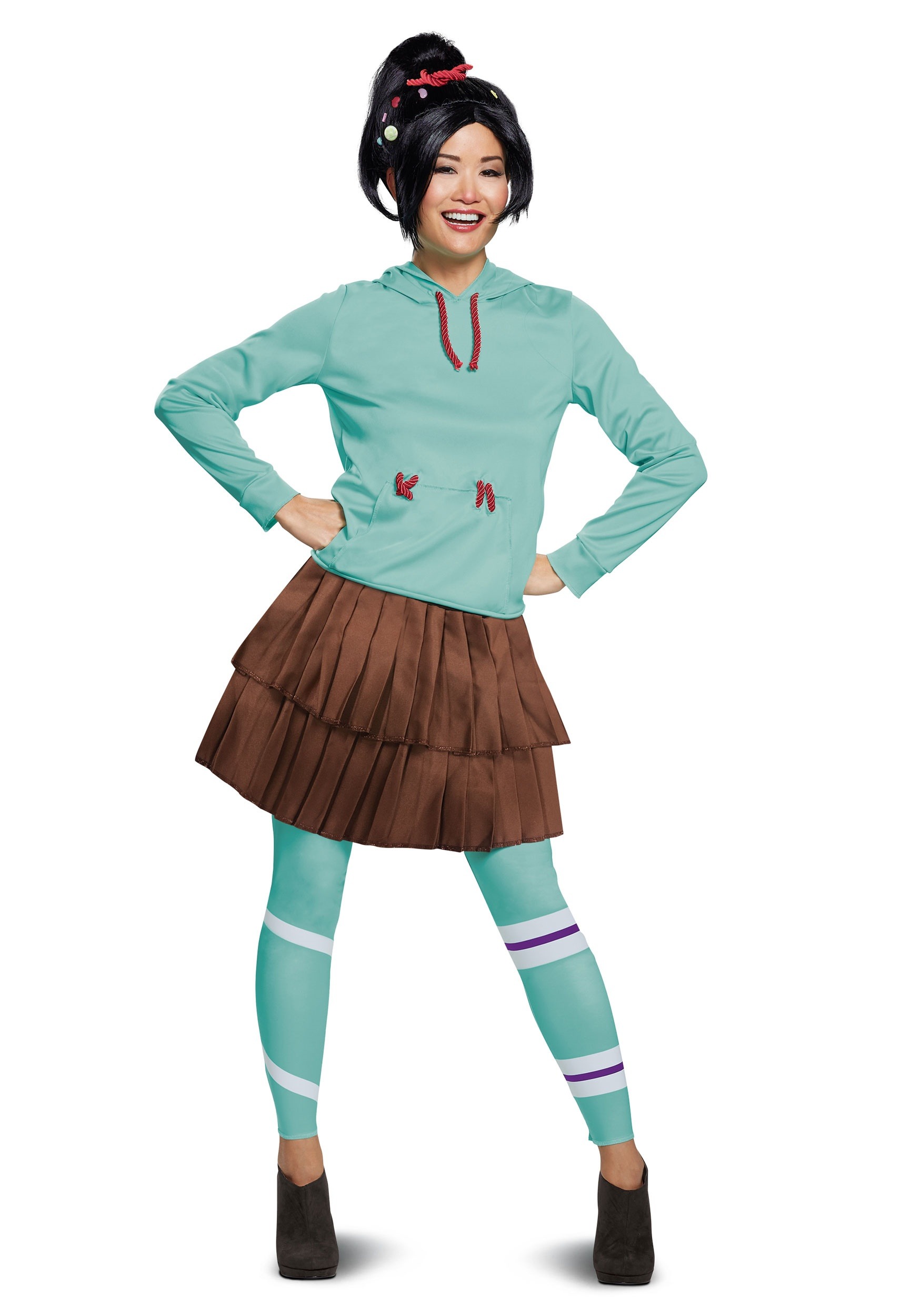 Wreck It Ralph Vanellope von Schweetz Cosplay Costumes Hoodie Skirt Leggings  New