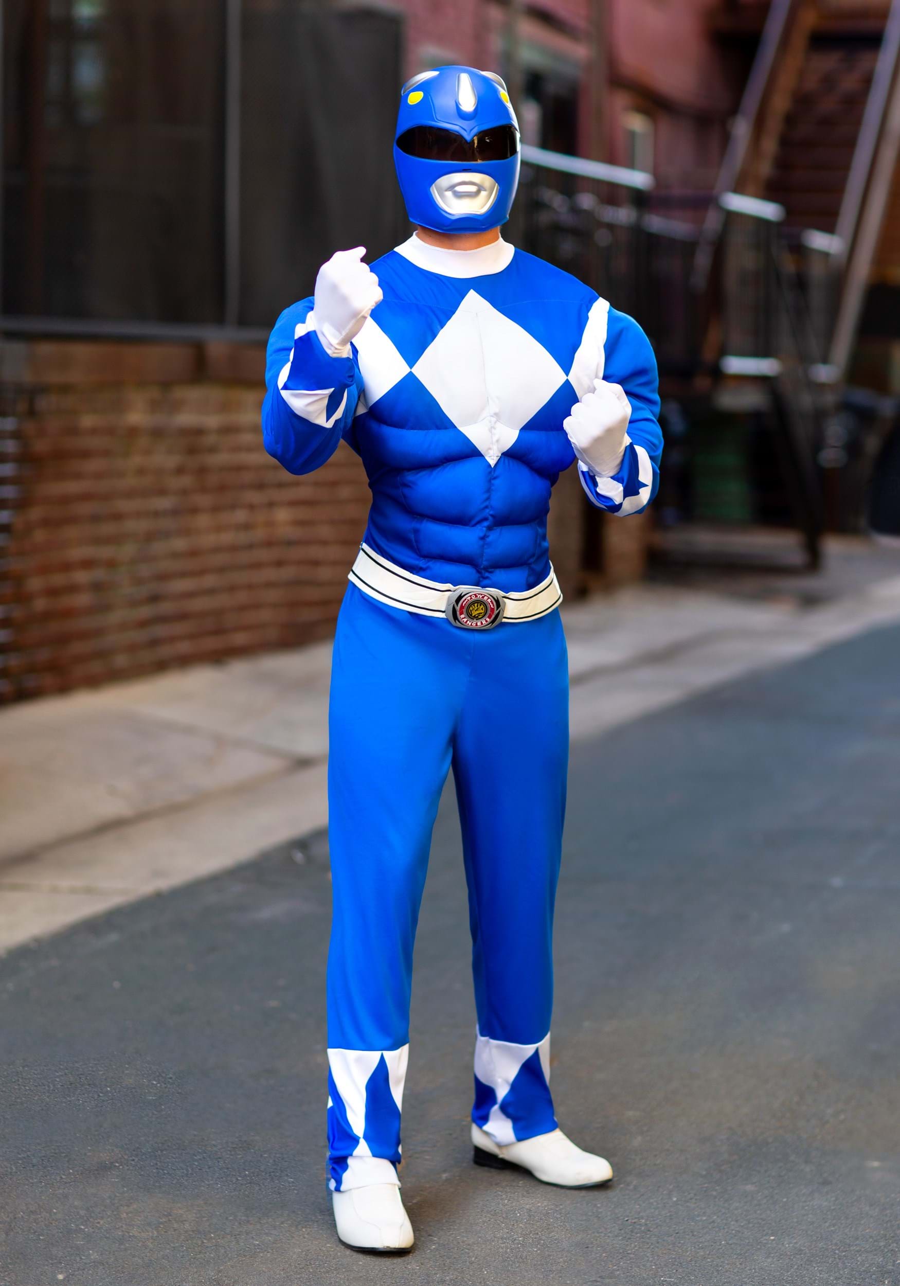 Power Rangers Men's Blue Ranger Muscle Costume