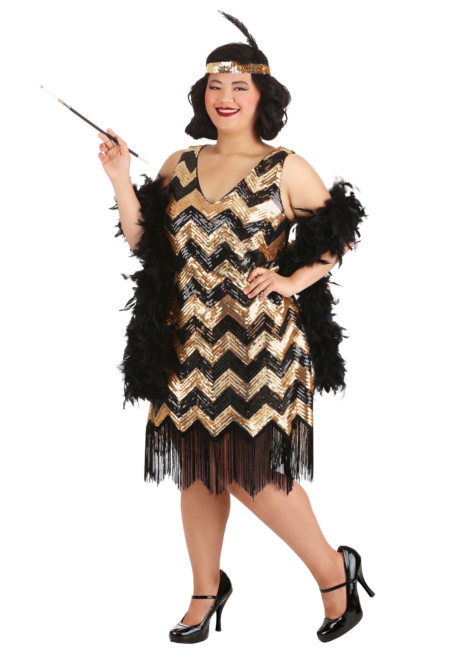 Plus Size Dolled Up Flapper Costume For Women Plus Size Flapper Costumes