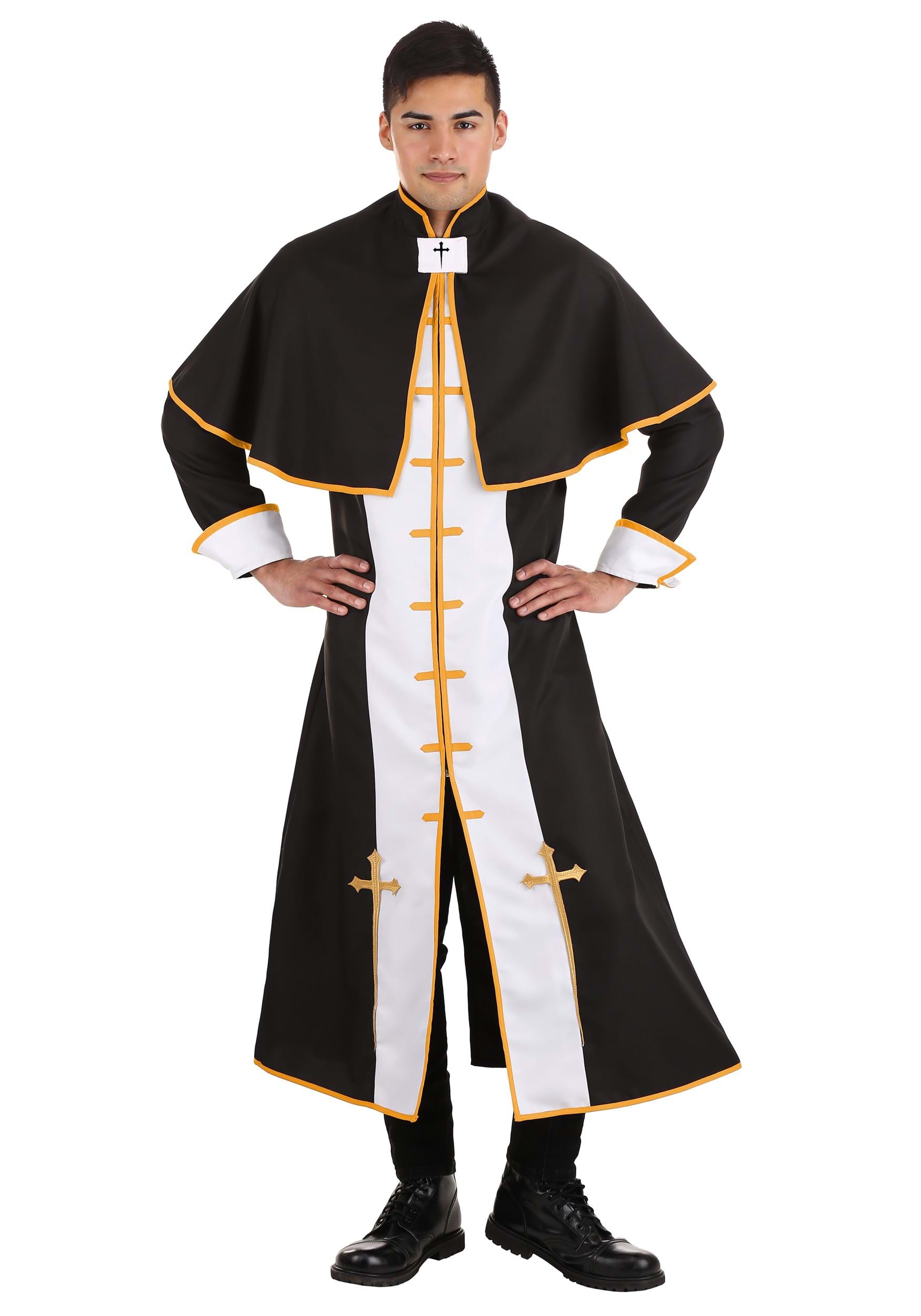 Photos - Fancy Dress FUN Costumes Men's Holy Priest Costume Black/Brown/White