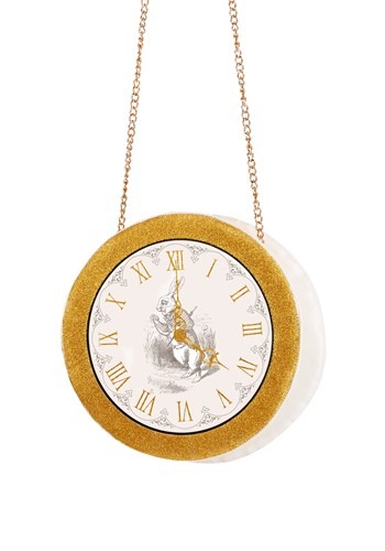 Womens White Rabbit Clock Purse