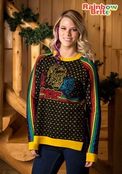 Womens Hi-Lo Rainbow Brite Ugly Christmas Sweater Update Mai