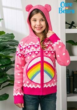 Care Bears Cheer Bear Kids Zip Up Knit Sweater-1