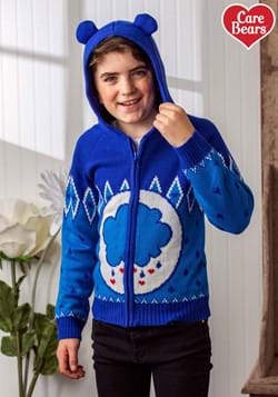 Child Care Bears Grumpy Bear Zip Up Knit Sweater-1
