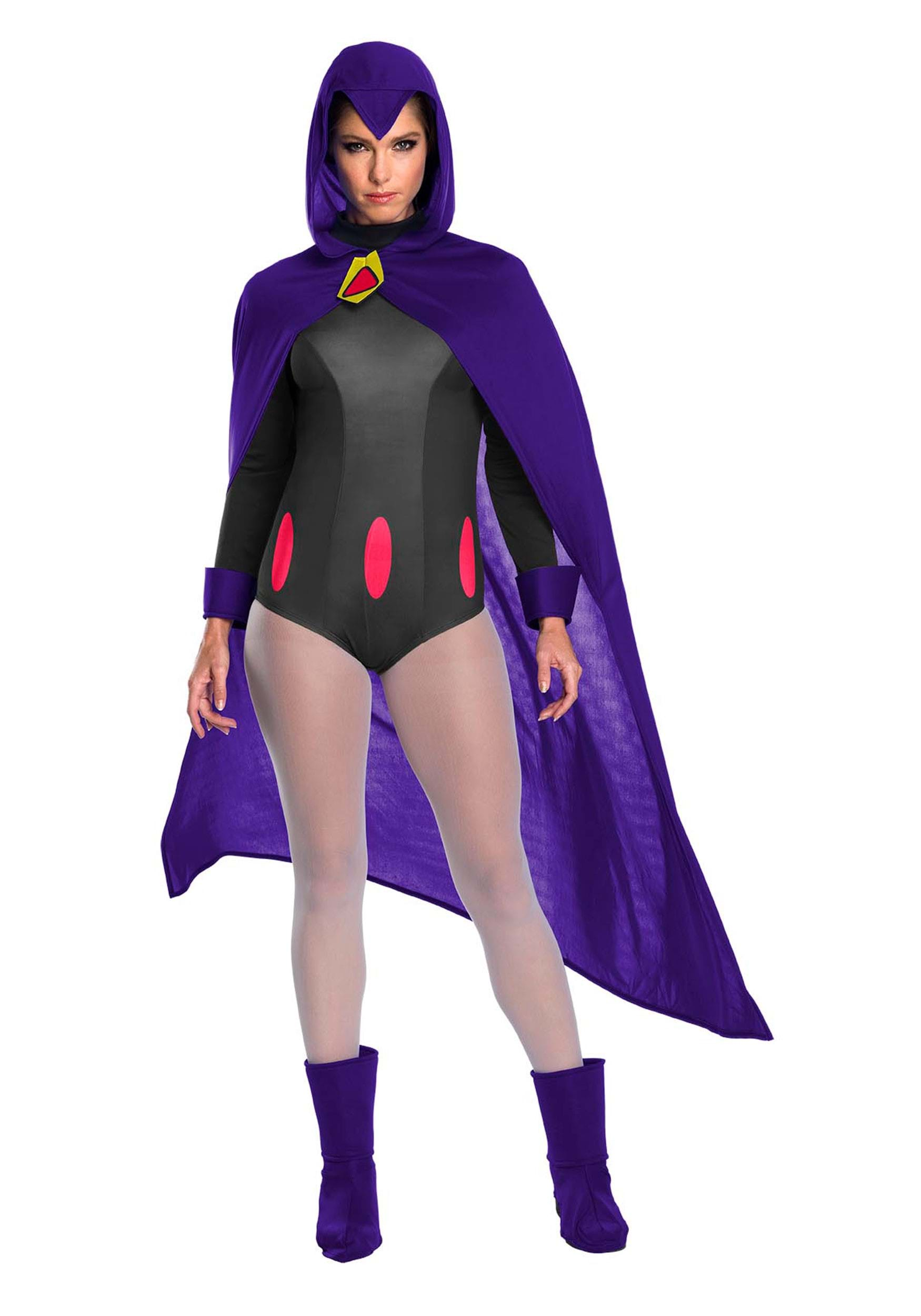 Teen Titans Super Hero Raven Cosplay Costume Women Black Bodysuit