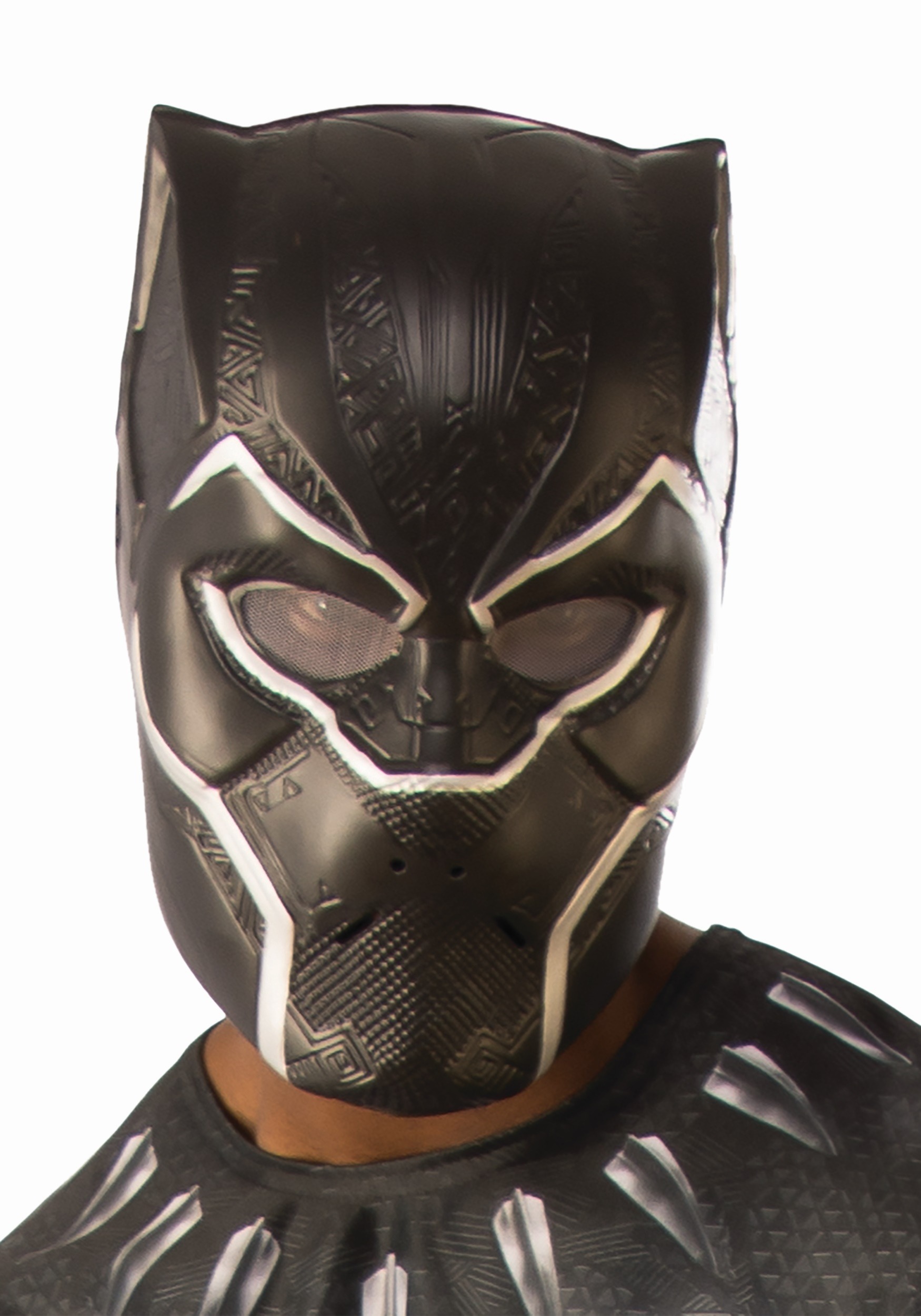 Mens Adult BLACK PANTHER Movie Civil War Halloween Purim Costume Mask Lg XL NEW 